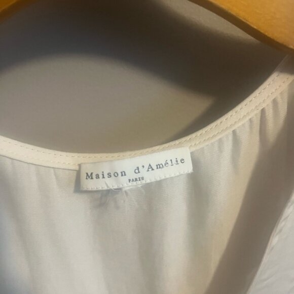 Maison DAmiele short sleeve silky blouse puffy sleeves and ruched sleeve - Picture 4 of 4